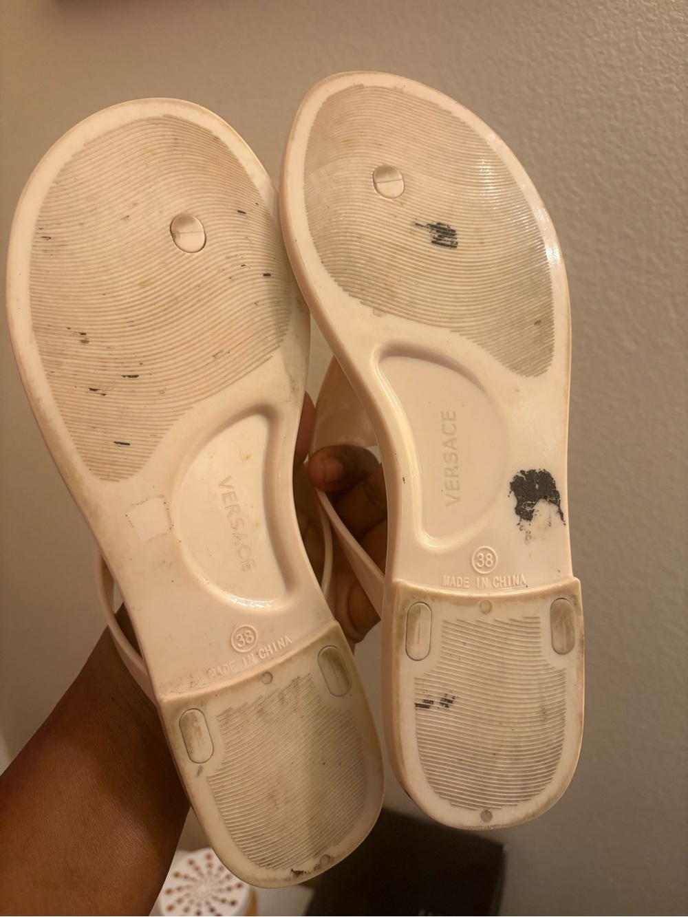 Versace rose pink Medusa Jelly Thong Sandals - Picture 5 of 9